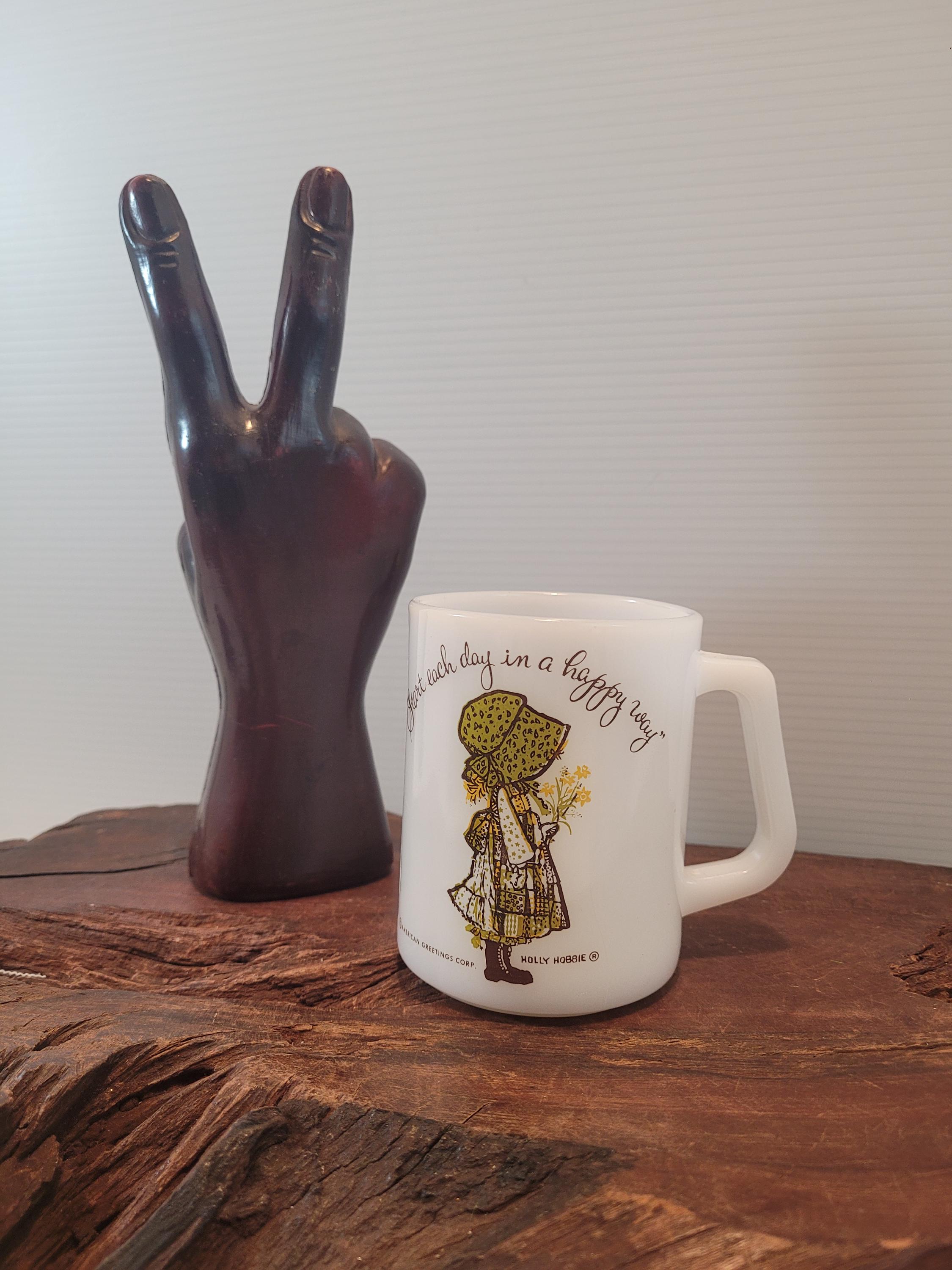 Vintage Holly Hobbie Milk Glass Mug - Federal Glass - Etsy