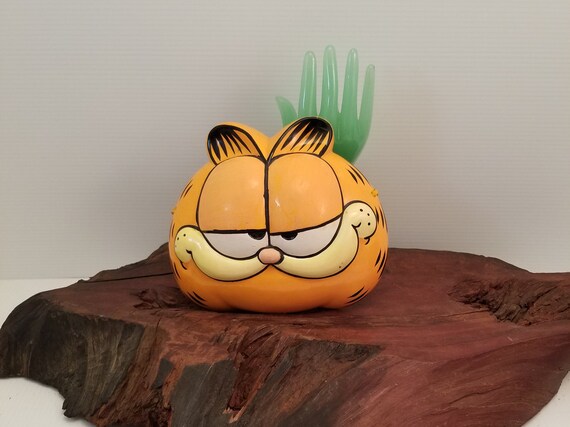 Rare Vintage Garfield Face Mask Garfield Cartoon Cat Ceramic Face Wall Mask Amazing Vintage Garfield Face Clay Art Wall Mask - 