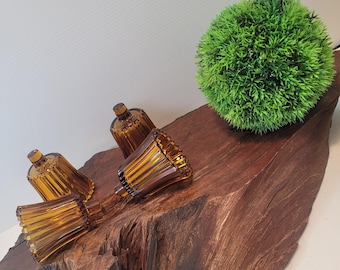Homco Amber Ribbed Pegged Votive Cups For Sconces or Candle Holders , Sold Individually
