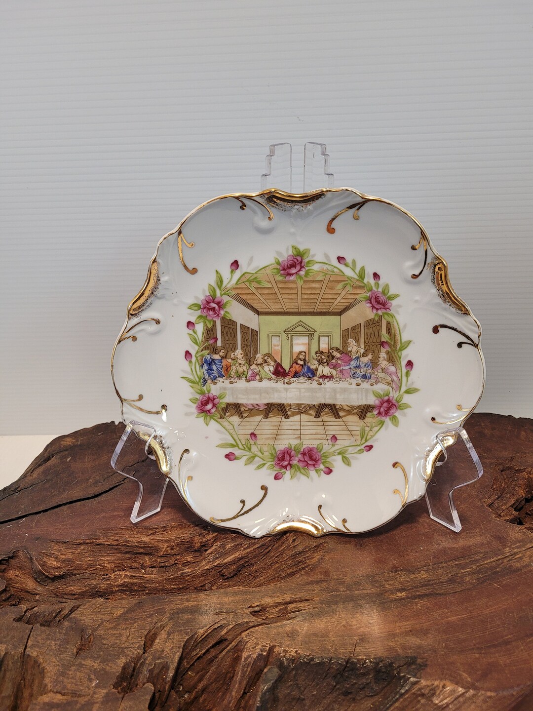 Last Supper Religious Decorative 18KT Gold Trim Wall Decor Plate Etsy