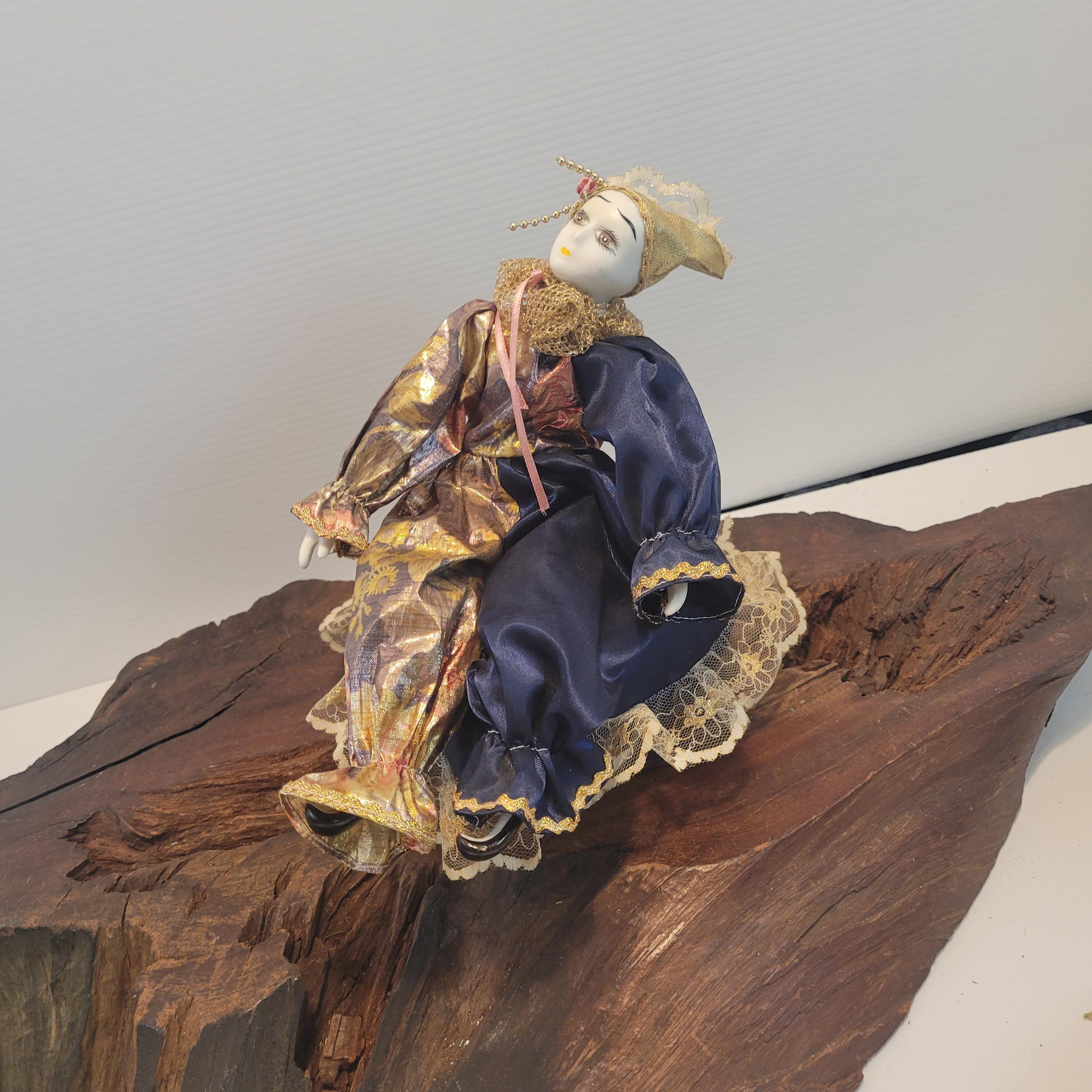 Vintage Harlequin Clown Music Box: "Send in the Clowns" Theme