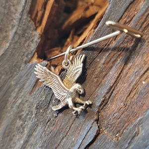 Vintage Sterling Silver Flying Eagle Charm Pendant