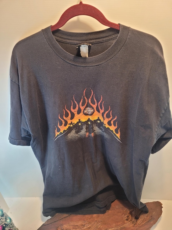 Vintage Harley Davidson T-shirt: Mississippi Coast Biloxi Flame