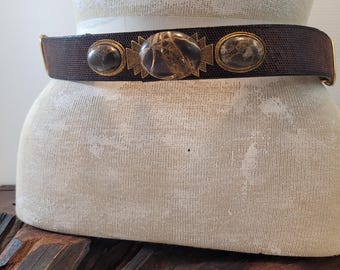 Chambers Phoenix Equestrian Brown Tooled Leather Belt Gold Buckle Vintage Sz 24 Vintage chambers by phoenix - Gem main image 3