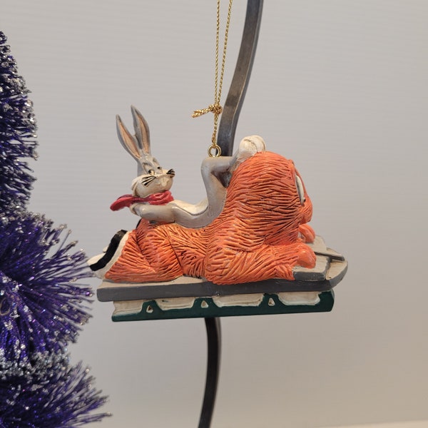 Vintage Gossamer and Bugs Bunny Christmas Ornament, Looney Tunes Characters