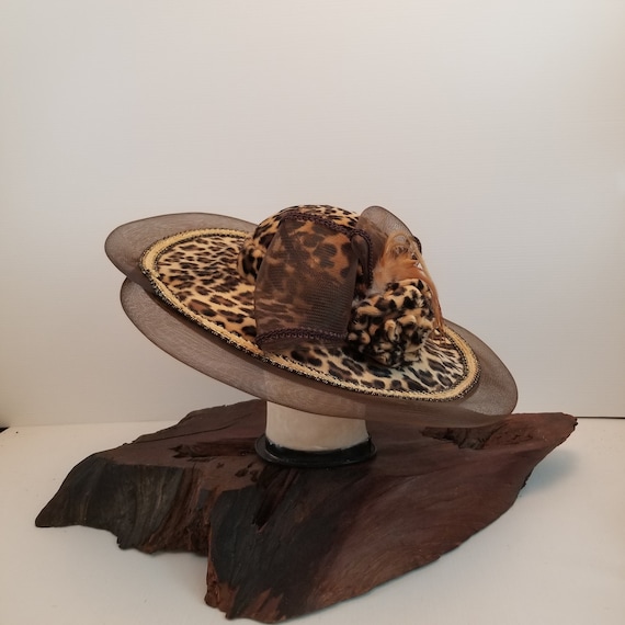 Amazing Leopard Women's Fur and Wool Hat, Brown Me