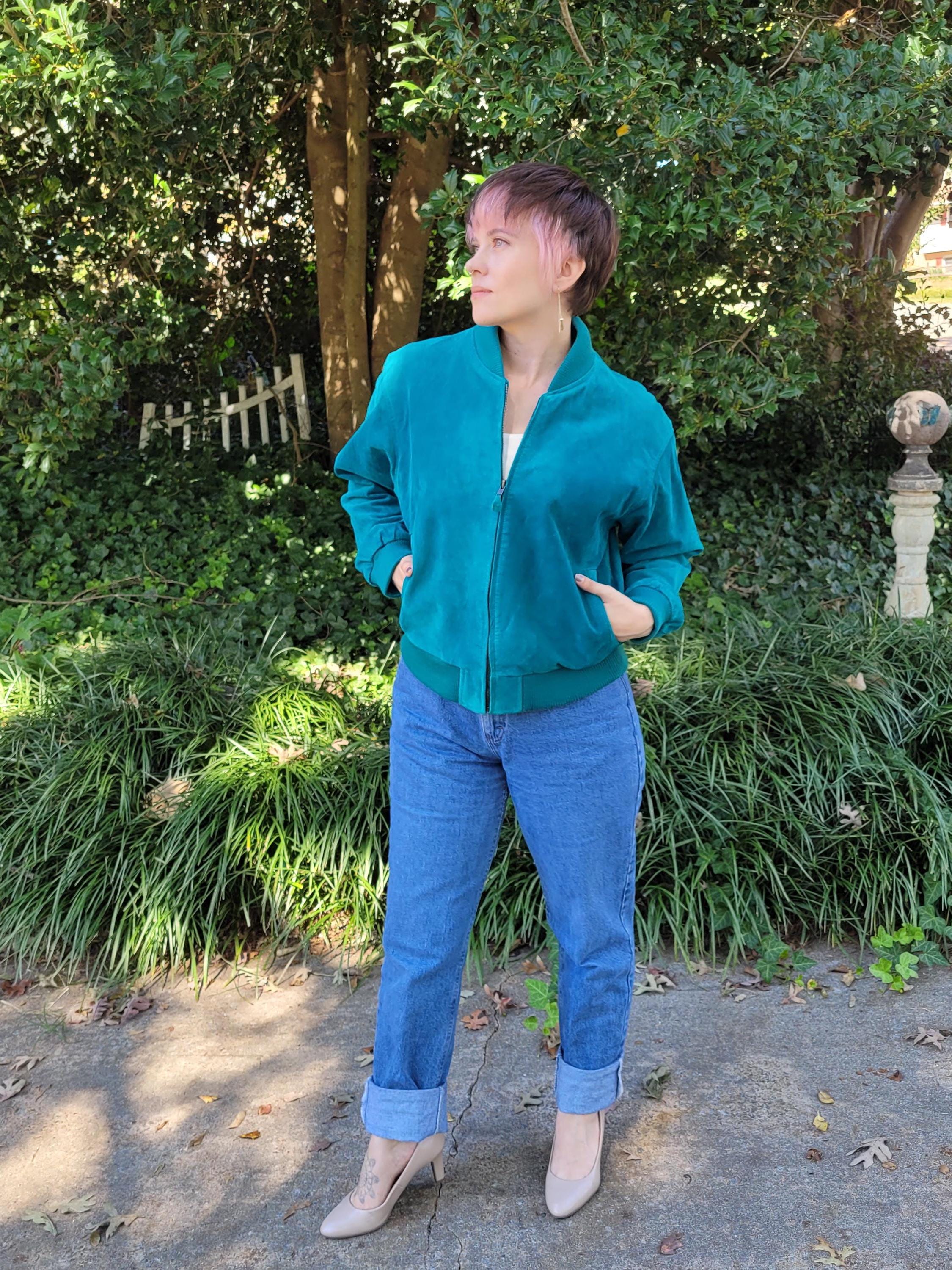 Teal Bomber Jacket - Etsy