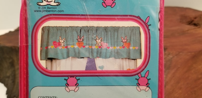 Window Curtain Topper Retro Window Treatment Vintage It/'s Happy Bunny Curtain Toppers,Retro Colors Window Curtain Toppers 1990/'s