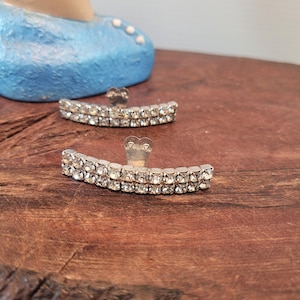 Vintage Rhinestone Shoe Clips: Silver Tone Shoe Bling