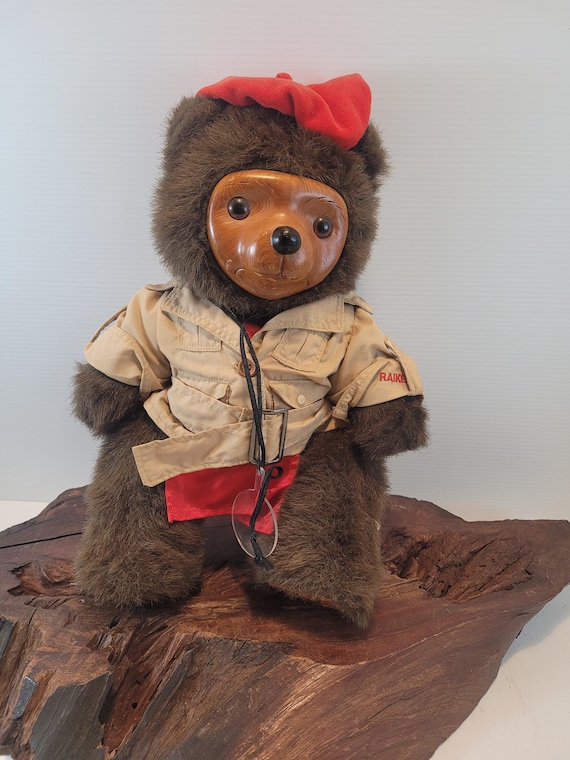 Raikes Teddy Bear Director Cecil Beret Large Wood and Plush # 1747