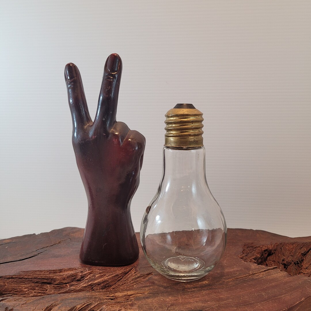 Vintage Novelty Glass Light Bulb Bottle, Fun Funky Light Bulb Bottle for Decor Etsy
