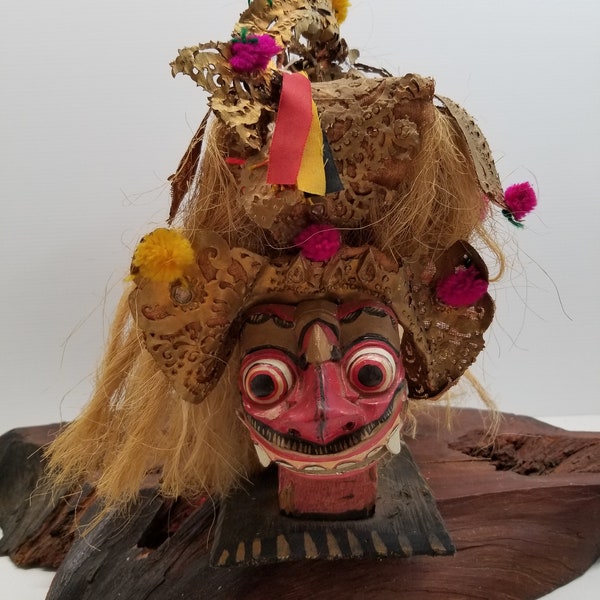 Balinese Primitive Straw Wood Paper Barong Festival  Lion