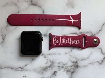 Be Like Grace with Cross Engraved Silicone Watch Band