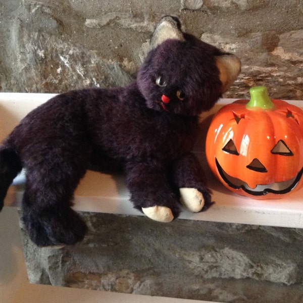 Black cat Toy/Vintage Halloween Cat/ Adult witches only! Please give me a home for Halloween!