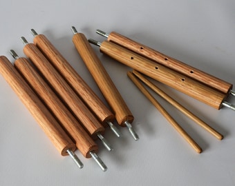 ACC-Extra Rods for the Accordion Double Sided Loom - 2 Sizes Available - 6 and 12 inches - Made of Durable Red Oak