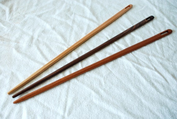 TOOL-Extra Long Wooden Weaving Needle Shuttle 16 inches long for Multiple Applications Rag Rug Tapestry Barn Floor Small Large Loom
