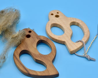 TOOL-Boo! Diz with Included Threader for Creating Roving for Spinning - Available in 4 Different Beautiful Hardwoods