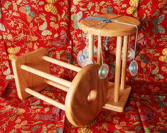 12" Tall Marudai Kumihimo Loom Stand for Kumihimo Cord Braiding Jewelry Making Easy to Use Made of Red Oak Hardwood Sturdy Durable 12 inches