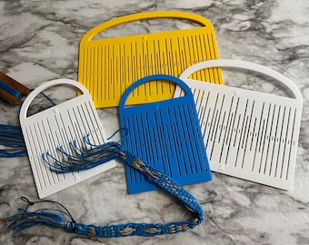 TOOL- Baltic Pattern Rigid Heddle with Handle- For creating Pickup Patterns-Plastic floating 8 dent heddle available in 3 sizes!