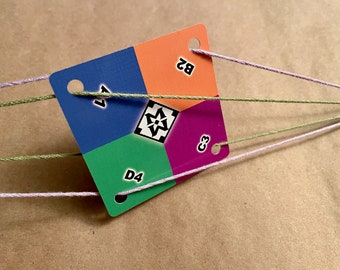 CARDS-Jewel Simple Tones-Set of 24 Weaving Cards-Original Design for Card Tablet Weaving-4 Holes Square-2 Sided Colorful Cardstock UV Coated