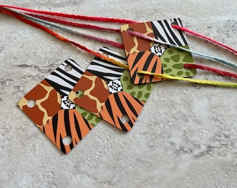 CARDS-Mini Jungle-Set of 24 Tiny Weaving Cards-Original Design for Card Tablet Weaving-4 Holes Square-Double Sided Cardstock UV Coated