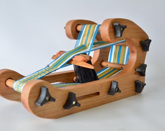 Concertina Double Sided Loom Kit- Two Sizes -Great for Inkle Card Rigid Heddle and Tapestry Weaving- Available in Beautiful Cherry Hardwood