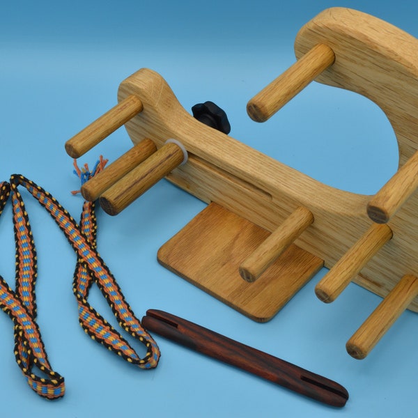 LOOM-The Ukulele 2.0 - Inkle Extra Small Travel Sized Weaving Loom Makes 42 inch 3.5 foot Band With Shuttle Lap Table Card Tablet