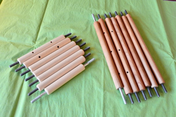 Acc-extra Rods for the Concertina Double Sided Loom 2 Sizes Available 4 and  8 Inches Made of Beautiful Cherry or Maple 