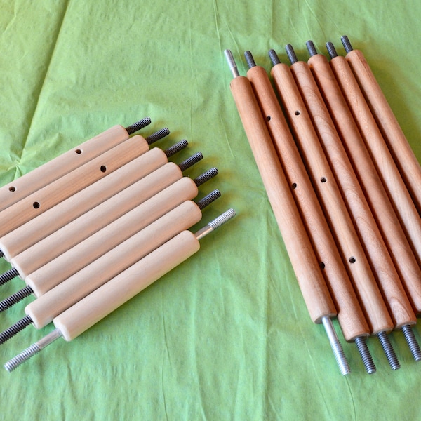 ACC-Extra Rods for the Concertina Double Sided Loom - 2 Sizes Available - 4 and 8 inches - Made of Beautiful Cherry or Maple