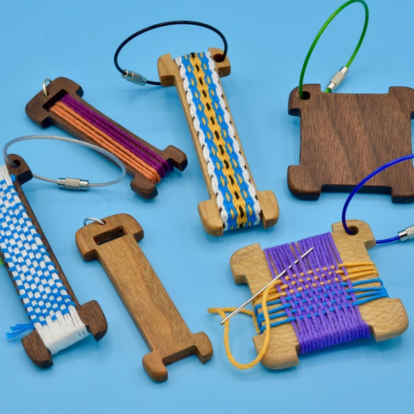 KIT-Creative Display Blocks - 3 different styles keychain pendant - Great for showing off weaving textile work - Makes a great gift!