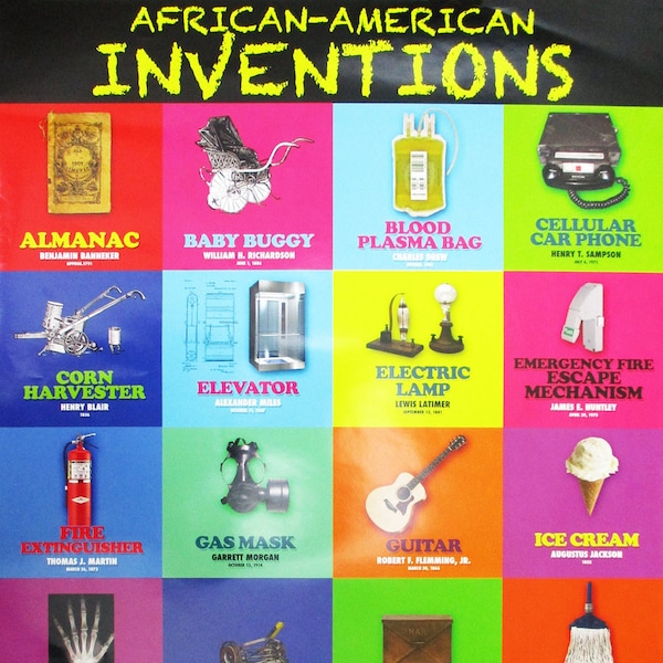 African American Inventors Poster Color Print African American Black History Famous People (18x24)