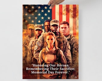 Póster del Día de los Caídos Honrando a nuestros héroes Cita en la pared Lámina artística
