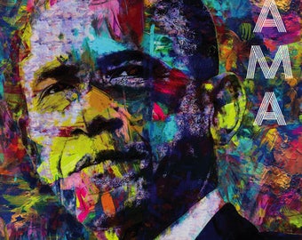 Barack Obama Poster Color Art Print (18x24)