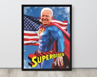 Enmarcado Joe Biden Cartel SuperBiden Divertido Parodia Wall Art Print