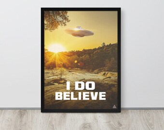 Enmarcado creo cartel OVNI Alien Truth is Here Wall Art Print
