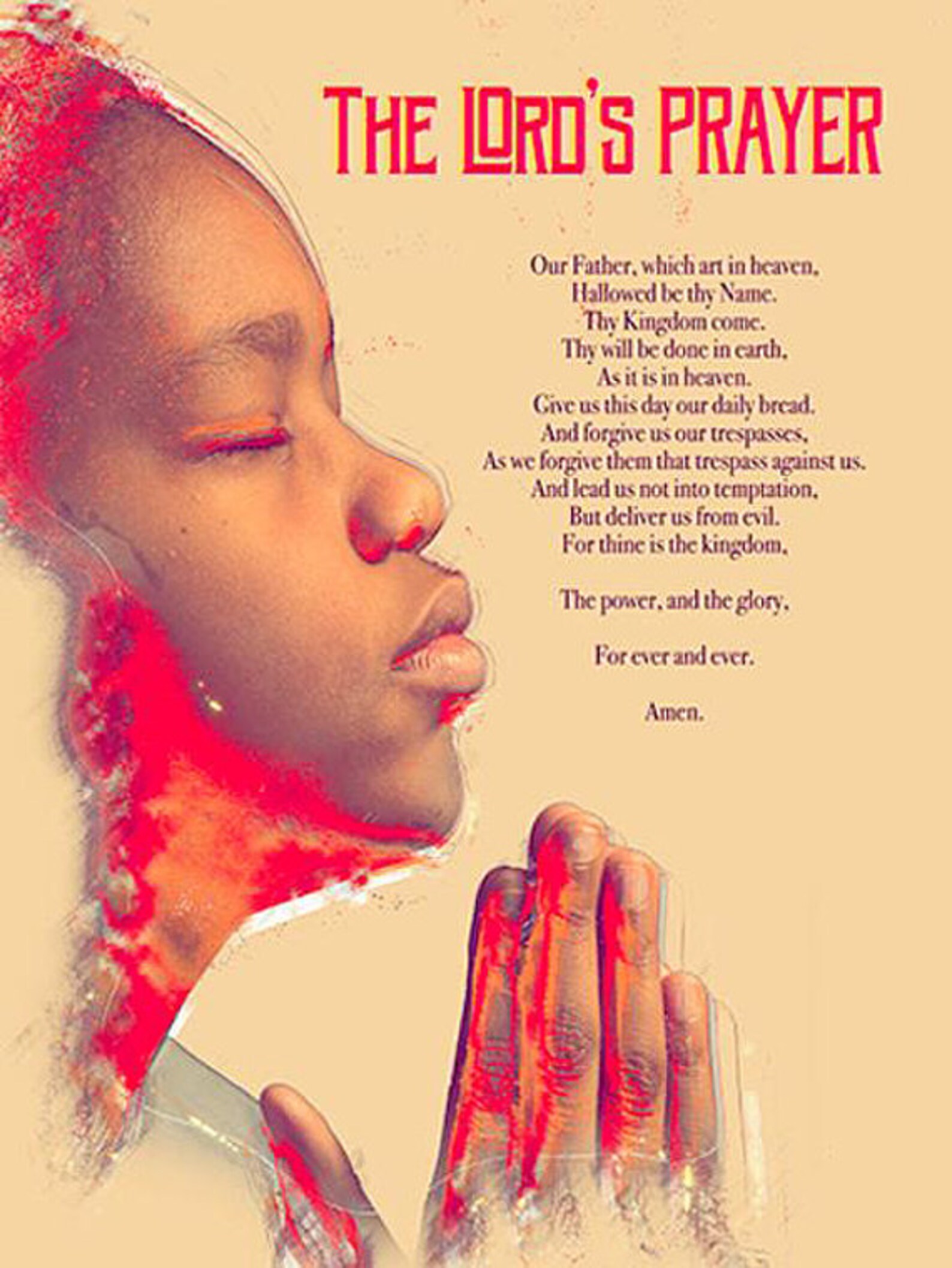The Lord's Prayer for Boys 18x24 Wall Poster Scripture Prayer God Christian African American Etsy