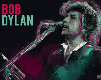 Bob Dylan Poster Music Wall Art Print (24x18)