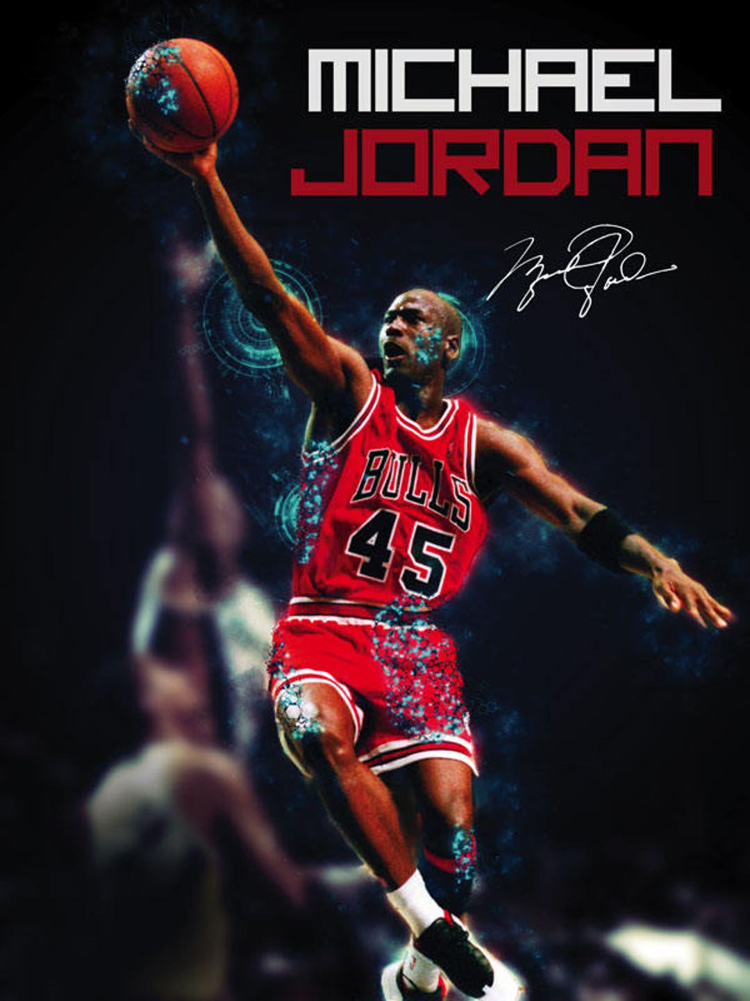 MICHAEL JORDAN Autographed Chicago Bulls Poster 1998 24 x 36