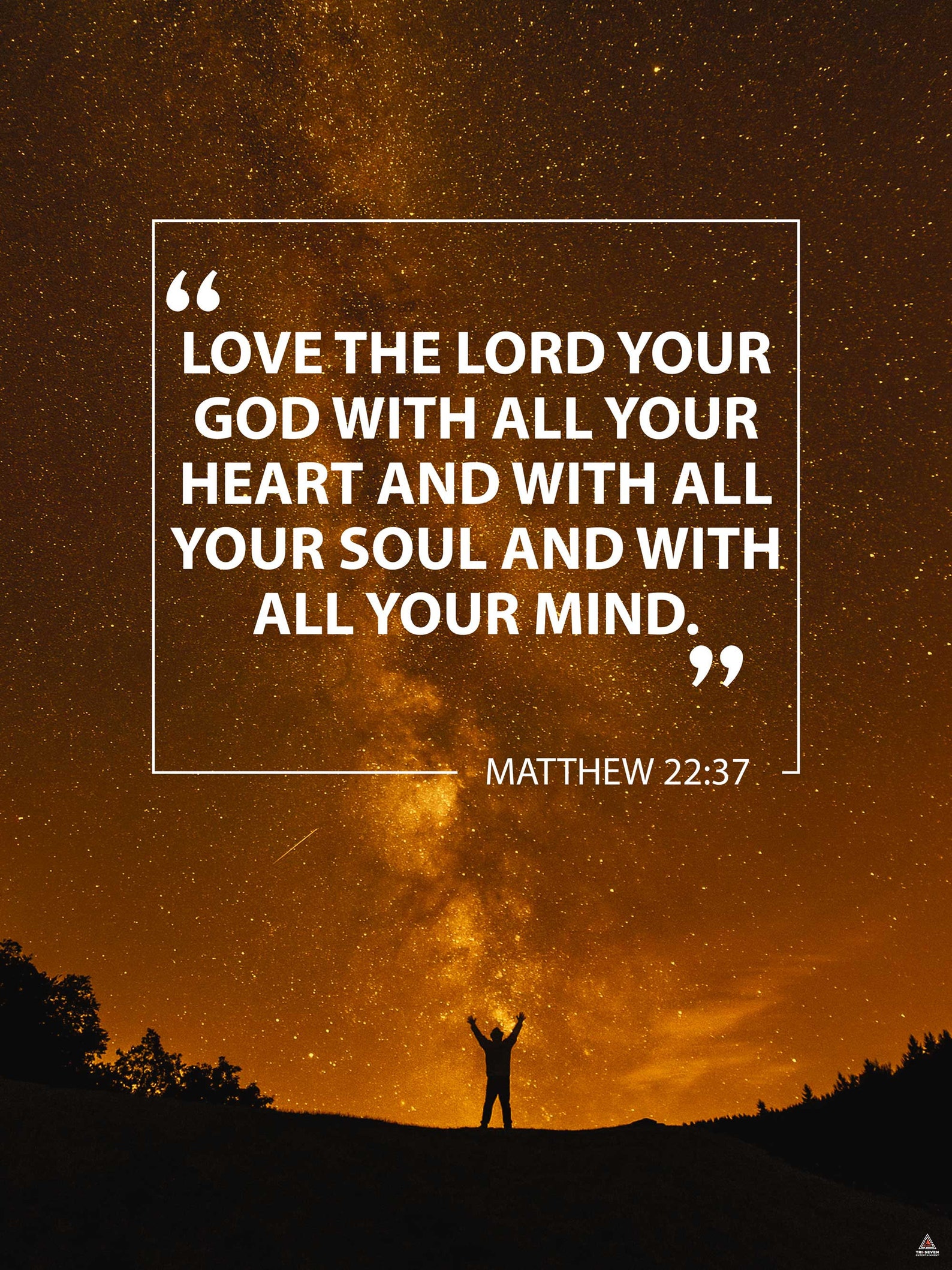 Matthew 22 37 Poster Love God With All Your Heart Bible Verse Quote 