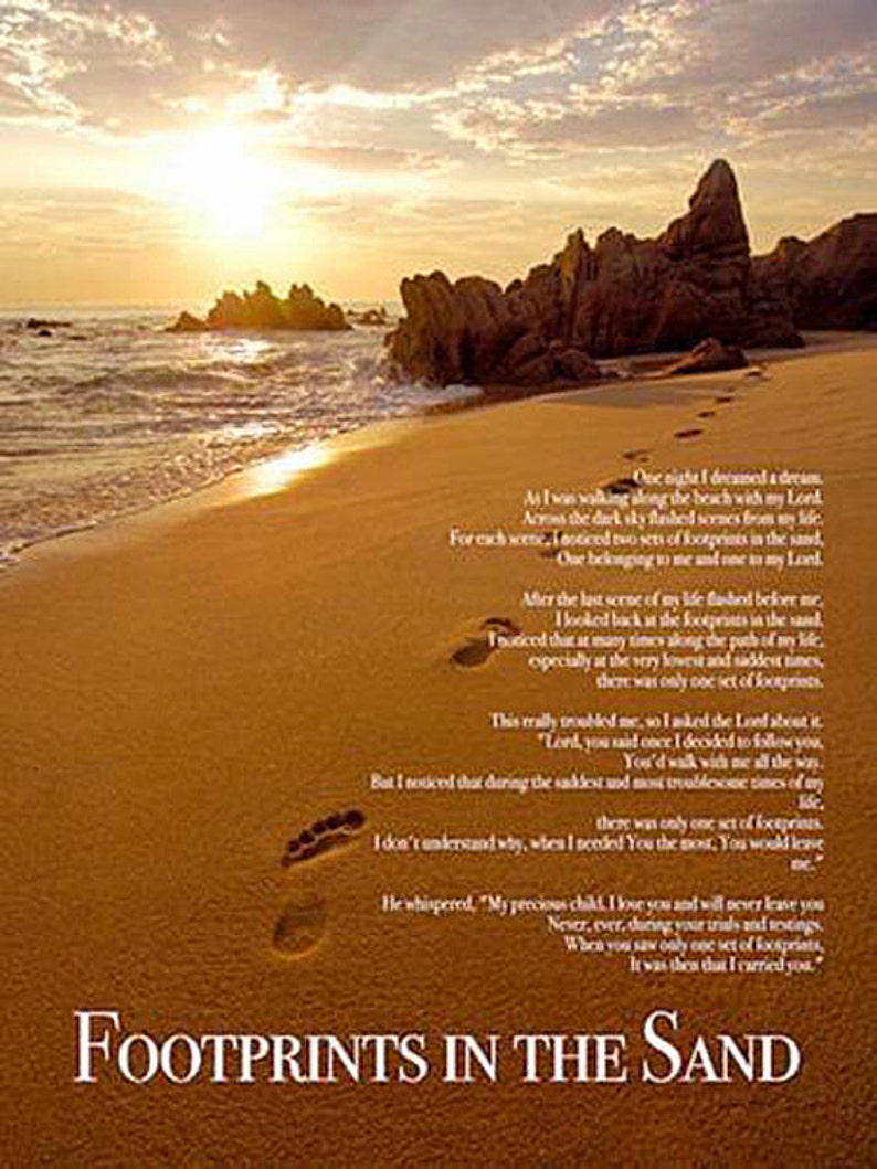 Footprints within just the Sand Poster Print God Christian Inspirational Poem (18x24) picture regarding Footprints in the Sand Poem Printable Version named Footprints within just the Sand Poster Print God Christian Inspirational Poem (18x24)
