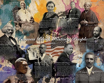 Famosos Cartel de Personas de Historia Negra Serie 01 (24x18)