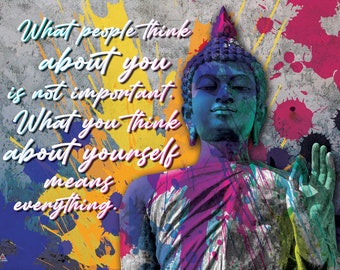 Póster de Buda con cita inspiradora, decoración zen para pared, 24 x 18 pulgadas, sin marco