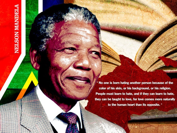 Nelson Mandela Poster Zitat Niemand Ist Geboren Hassen Eine Etsy