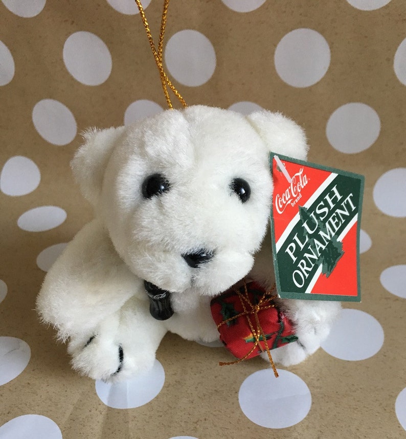 COCA-COLA POLAR BEAR CHRISTMAS PLUSH ORNAMENT SET OF 3 NEW IN PACKAGE!