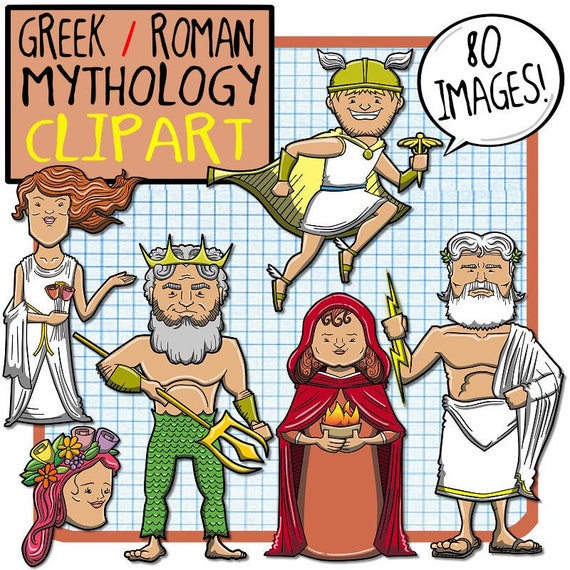 12 Ancient Greek Roman Gods Clipart Instant Download Greek Etsy