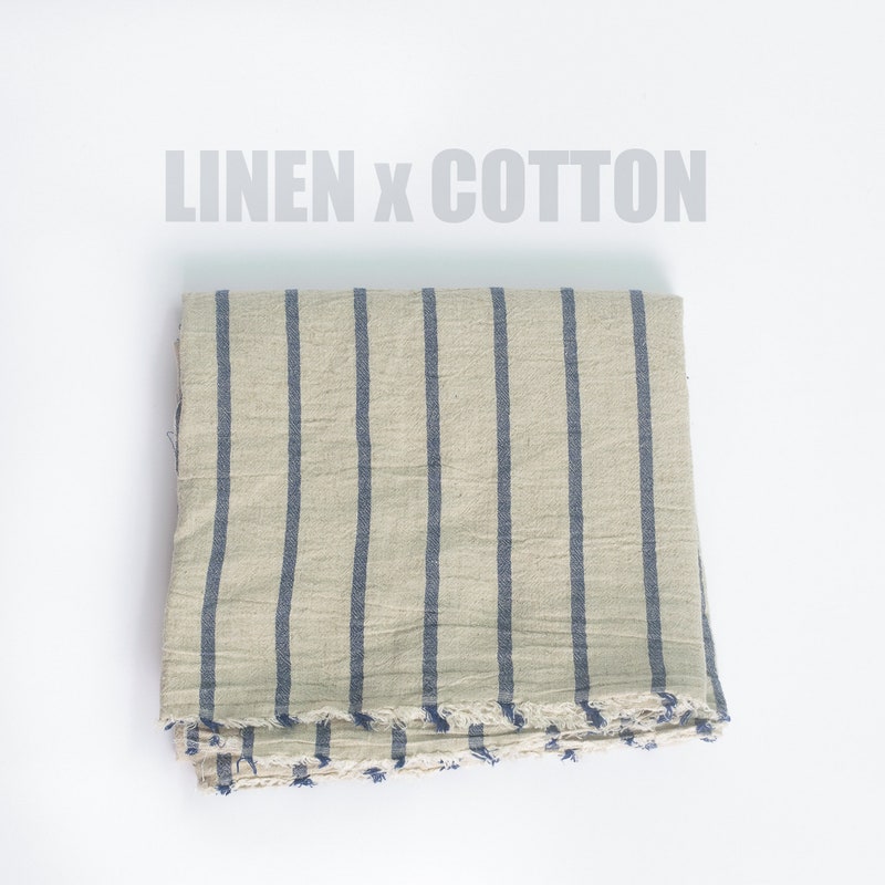 Linen Navy Blue Textured