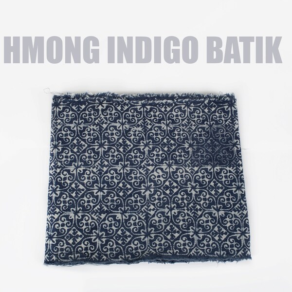 Hill Tribe Indigo Fabric - Hill Tribe Fabric Cotton - Hmong Fabric, Blue Fabric Yardage - Indigo Table Runner Hmong Batik Ethnic Thai Fabric