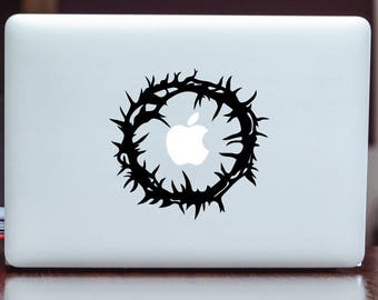 La couronne d'épines, symbole chrétien, couronne de Jésus-Christ, conception de décalque d'église pour Macbook, ordinateur portable, fenêtre ETC autocollant en vinyle mat de haute qualité