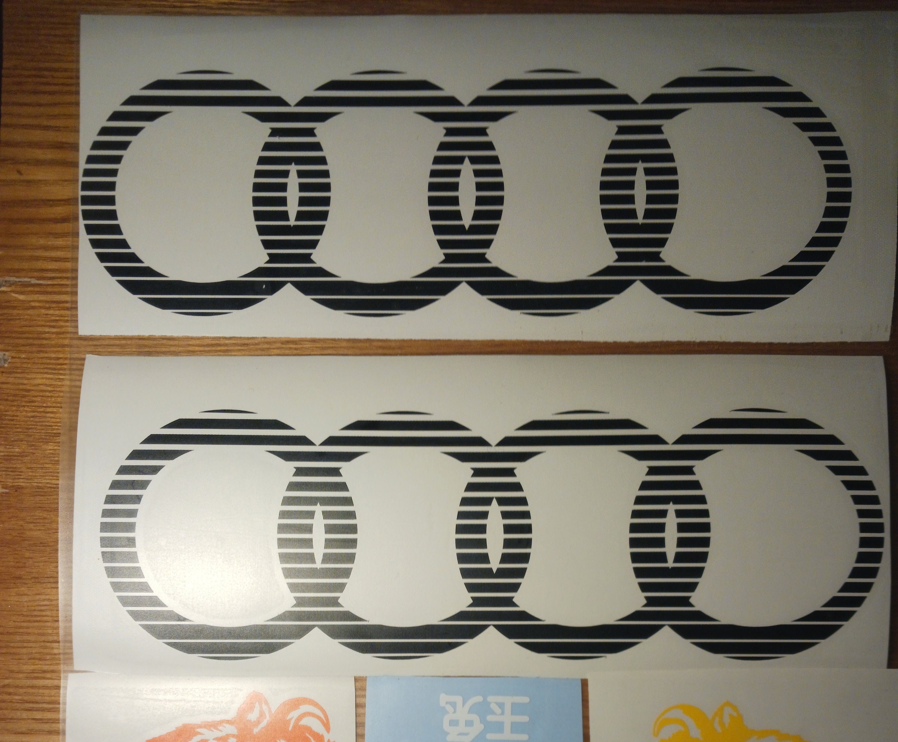Stickers ANNEAUX Blanc 10 Autocollants compatible Audi A3 A4 A5 Carrosserie  Déco