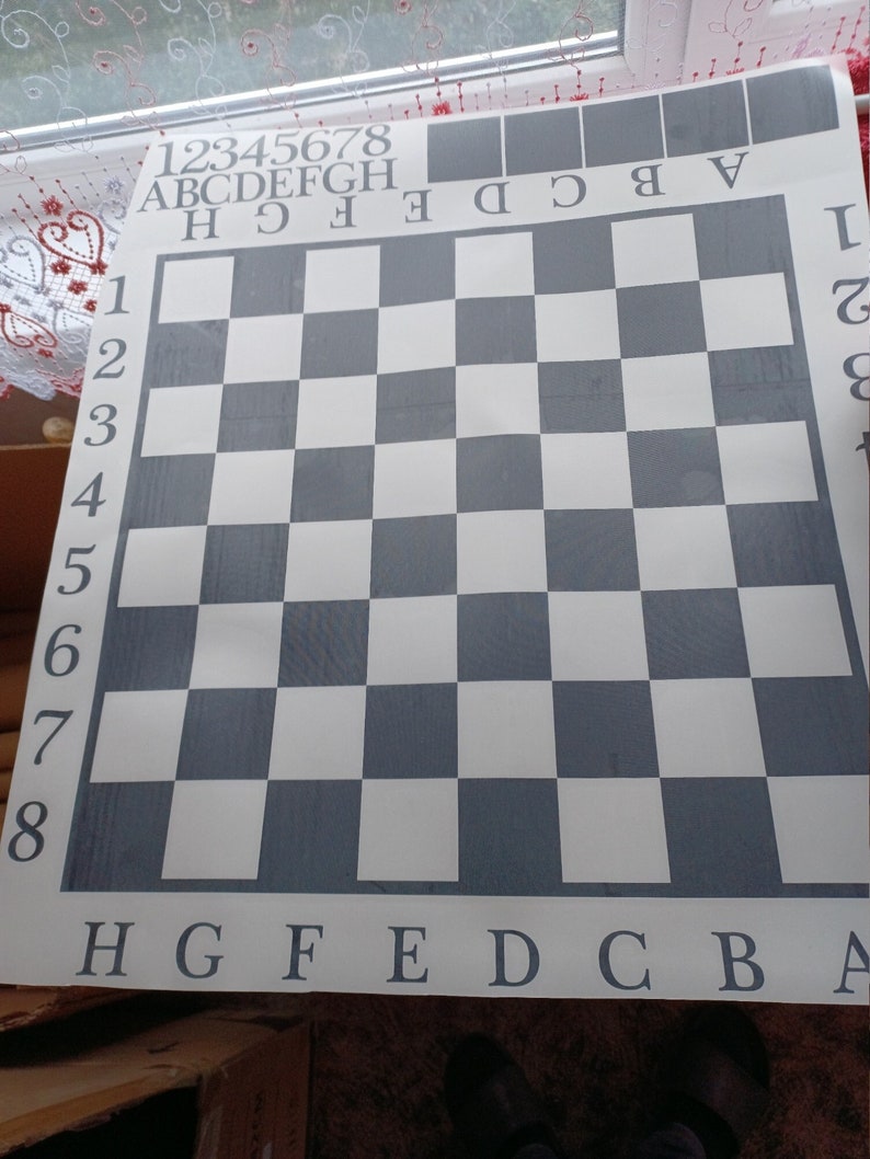 Autocollant en vinyle noir pour table de jeu d'échecs, accessoire de table basse pour échiquier, avec chiffres et lettres, autocollant en vinyle mat de haute qualité image 5